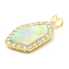 Once Upon A Diamond Pendant Australian Opal & Diamond Pendant 14K 14.45ctw Certified