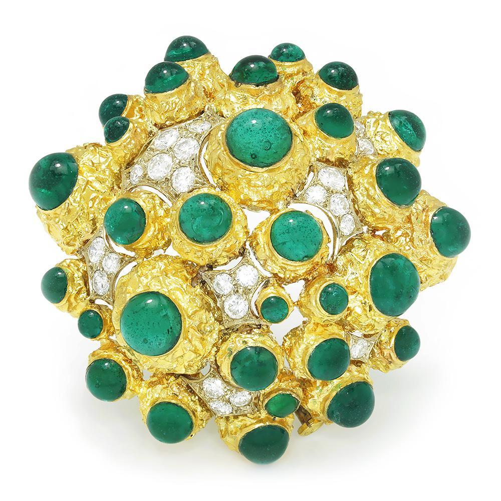 Once Upon A Diamond Pendant Brooch White & Yellow Gold Vintage Diamond Pendant Brooch 18K Two Tone Gold 1.00ctw