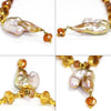 Once Upon A Diamond Pendant Necklace Baroque Pearl Pendant Necklace with Gemstone's 18K