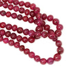 Once Upon A Diamond Pendant Necklace Triple Strand Ruby Bead Necklace 309.86 Carats NOT DYED
