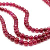Once Upon A Diamond Pendant Necklace Triple Strand Ruby Bead Necklace 309.86 Carats NOT DYED