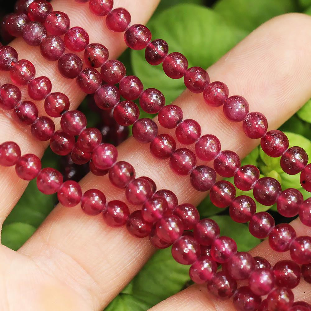 Once Upon A Diamond Pendant Necklace Triple Strand Ruby Bead Necklace 309.86 Carats NOT DYED