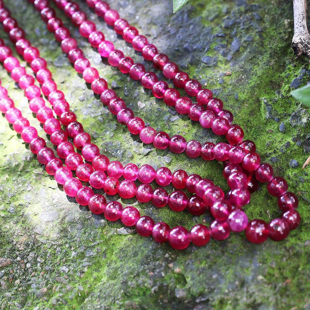 Natural Ruby Beaded Necklace, Ruby Faceted 4-5mm Rondelle Natural Ruby Beaded Necklace, Ruby Faceted 4-5mm Rondelle