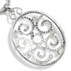 Once Upon A Diamond Pendant Necklace White Gold 5.00ctw Round Diamond Open Filigree Oval Pendant Necklace 14K