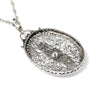 Antique Old Euro Diamond Filigree Pendant Necklace 14K 0.20ctw