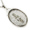 Antique Old Euro Diamond Filigree Pendant Necklace 14K 0.20ctw