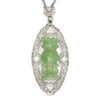 Once Upon A Diamond Pendant Necklace White Gold Antique Totem Jade Pendant Necklace with Diamonds 14K White Gold