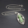 Once Upon A Diamond Pendant Necklace White Gold Antique Totem Jade Pendant Necklace with Diamonds 14K White Gold