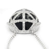 Once Upon A Diamond Pendant Necklace White Gold & Black Enamel Diamond Panther Head Pendant Necklace with Black Enamel 14K