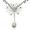 Once Upon A Diamond Pendant Necklace White Gold Pear Cut Opal Pendant Necklace with Diamonds & Emeralds 18K