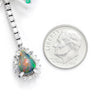 Once Upon A Diamond Pendant Necklace White Gold Pear Cut Opal Pendant Necklace with Diamonds & Emeralds 18K
