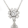 Once Upon A Diamond Pendant Necklace White Gold & Platinum Vintage Diamond Chandelier Platinum Pendant & 14K 1.50ctw