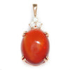 Once Upon A Diamond Pendant Rose Gold Oval Fire Opal Pendant with Diamonds 14K Rose Gold 9.69ct