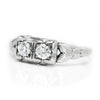 Once Upon A Diamond Ring Art Deco Double Diamond Vintage Ring 14K .40ctw