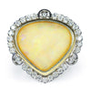 Once Upon A Diamond Ring Australian Opal & Diamond Heart Ring Two Tone Gold 14.41ctw