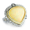 Once Upon A Diamond Ring Australian Opal & Diamond Heart Ring Two Tone Gold 14.41ctw