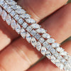 Once Upon A Diamond Ring Diamond Tennis Necklace in Platinum 34.13ctw V Shaped Estate