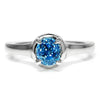 Once Upon A Diamond Ring Gabriel & Co Amavida Blue Zircon Solitaire Ring 18K 1.50ct