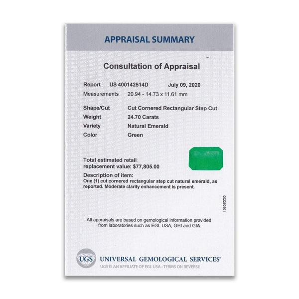 24.70 Carat EGL USA Certified Loose Natural Colombian Emerald - Image 3
