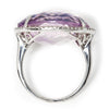Once Upon A Diamond Ring Large Amethyst Halo Ring with Diamonds in 14kt White Gold 18.28ctw