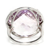 Once Upon A Diamond Ring Large Amethyst Halo Ring with Diamonds in 14kt White Gold 18.28ctw