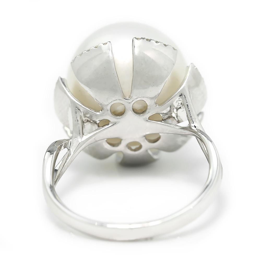 Seven Seas Pearls Akoya Cultured Pearl Solitaire Ring - 14k White Gold, 2mm Band, Customizable Size