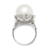 Once Upon A Diamond Ring Large South Sea Pearl & Diamond Ring 14K White Gold 14MM