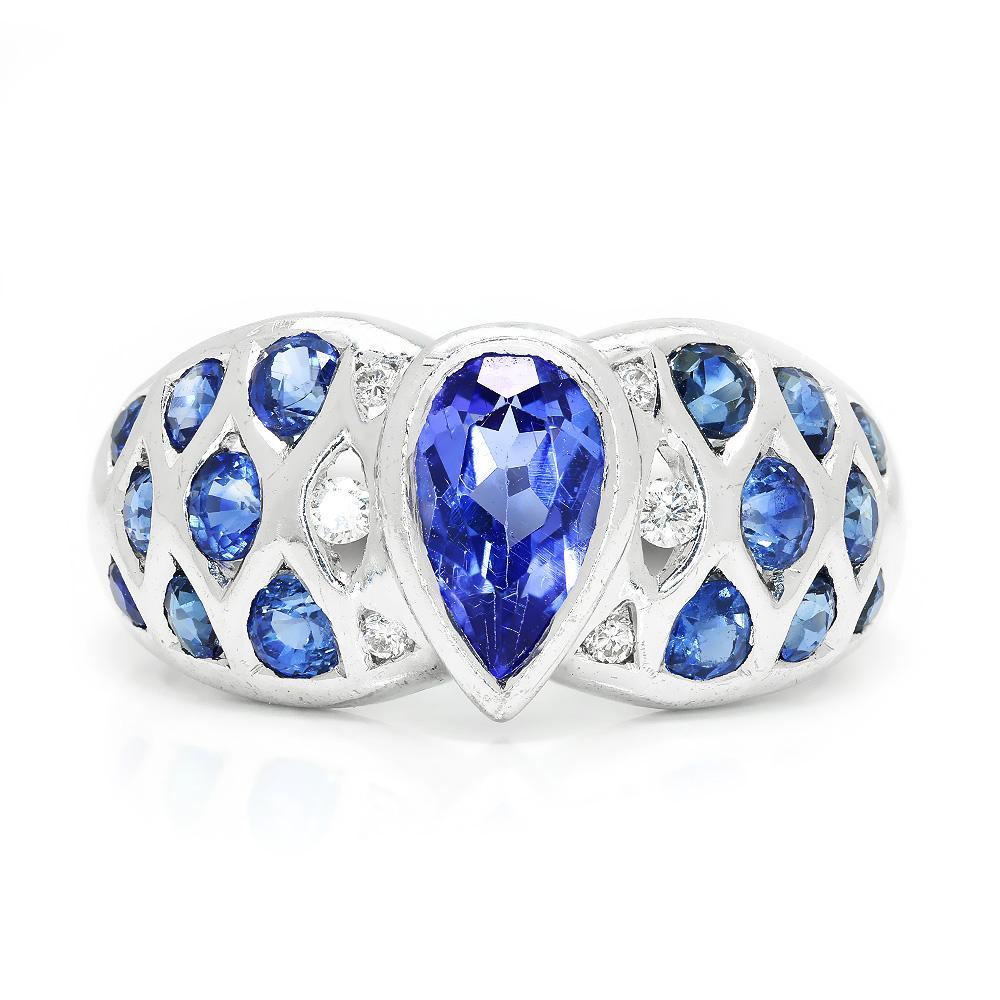 Once Upon A Diamond Ring Le Vian Tanzanite Ring with Diamonds & Sapphires 18K 2.00ctw