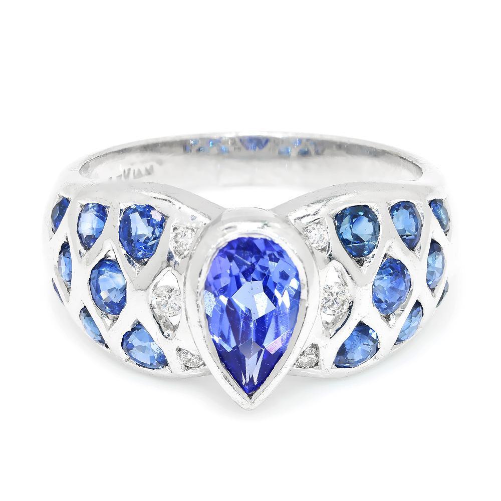 Once Upon A Diamond Ring Le Vian Tanzanite Ring with Diamonds & Sapphires 18K 2.00ctw