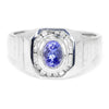 Once Upon A Diamond Ring Men’s Tanzanite Ring with Diamonds 14K 1.60ctw