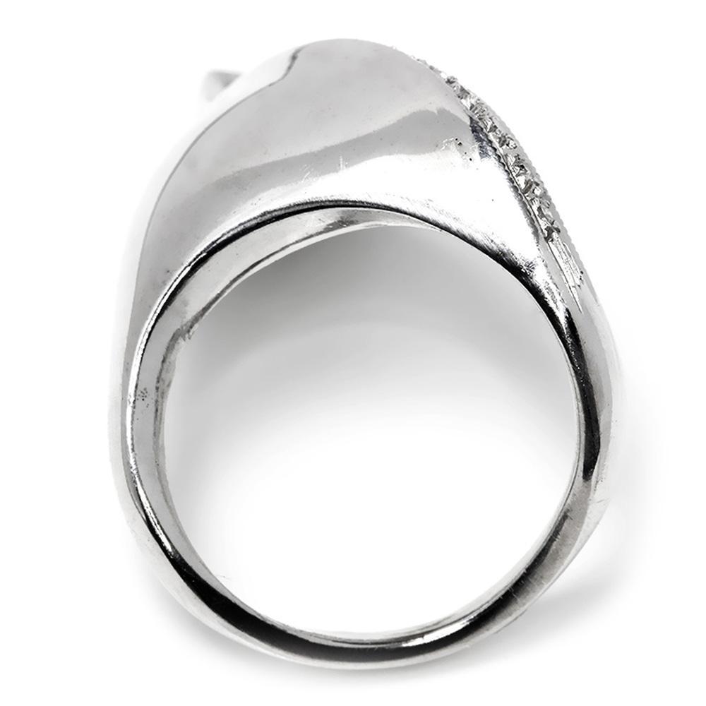 Once Upon A Diamond Ring Modern Curved Diamond Ring in 18kt White Gold .20ctw Sculptural