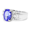 Once Upon A Diamond Ring Oval Tanzanite Ring with Diamonds 18K White Gold 2.63ctw