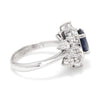 Once Upon A Diamond Ring Platinum Certified Oval Blue Sapphire Ring with Diamonds Platinum 3.45ctw