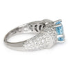 Once Upon A Diamond Ring Platinum Vintage Oval Aquamarine Ring with Diamonds 18K White Gold 2.63ctw