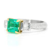 Once Upon A Diamond Ring Platinum & Yellow Gold Colombian Emerald Ring with Diamonds Platinum & 14K 1.40ctw