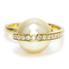 Once Upon A Diamond Ring Unique Golden South Sea Pearl Ring with Diamonds in 18kt Yellow Gold .30ctw 12MM