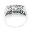 Vintage Art Deco Diamond Dinner Ring with Sapphire's Platinum .60ctw
