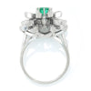 Once Upon A Diamond Ring Vintage Emerald Flower Ring with Diamonds White Gold