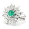 Once Upon A Diamond Ring Vintage Emerald Flower Ring with Diamonds White Gold