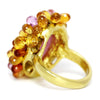 Once Upon A Diamond Ring Vintage Ruby Ring with Briolette Sapphire’s in 18kt Yellow Gold 27.00ctw