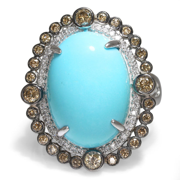 Le Vian Couture Turquoise Ring with Cognac Diamonds 18K - Image 2