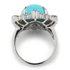 Once Upon A Diamond Ring White & Black Oxidized Gold Le Vian Couture Turquoise Ring with Cognac Diamonds 18K