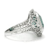 Antique Solitaire Created Zircon Ring 18K White Gold 5.00ct