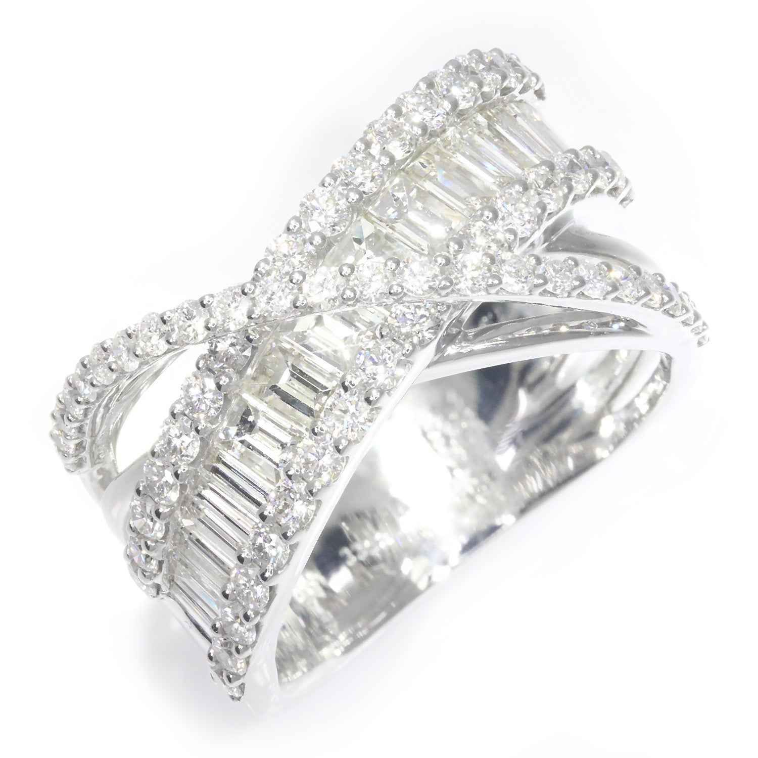 White gold baguette diamond ring Clearance