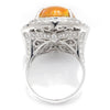 Once Upon A Diamond Ring White Gold BIG Opal Double-Halo Ring with Diamonds 18K White Gold 10.10ctw
