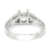 Once Upon A Diamond Ring White Gold Diamond 3-Stone Engagement Ring Semi Mount Setting .50ctw