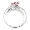 Once Upon A Diamond Ring White Gold Double Pink Tourmaline &  Diamond Bypass Ring 14K 1.25ctw