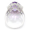 Once Upon A Diamond Ring White Gold Large Pear Amethyst Halo Ring with Diamonds 18K 9.51ctw