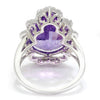 Once Upon A Diamond Ring White Gold Large Pear Amethyst Halo Ring with Diamonds 18K 9.51ctw