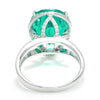 Once Upon A Diamond Ring White Gold Pear Emerald Halo Ring with Diamonds 18K White Gold 7.92ctw